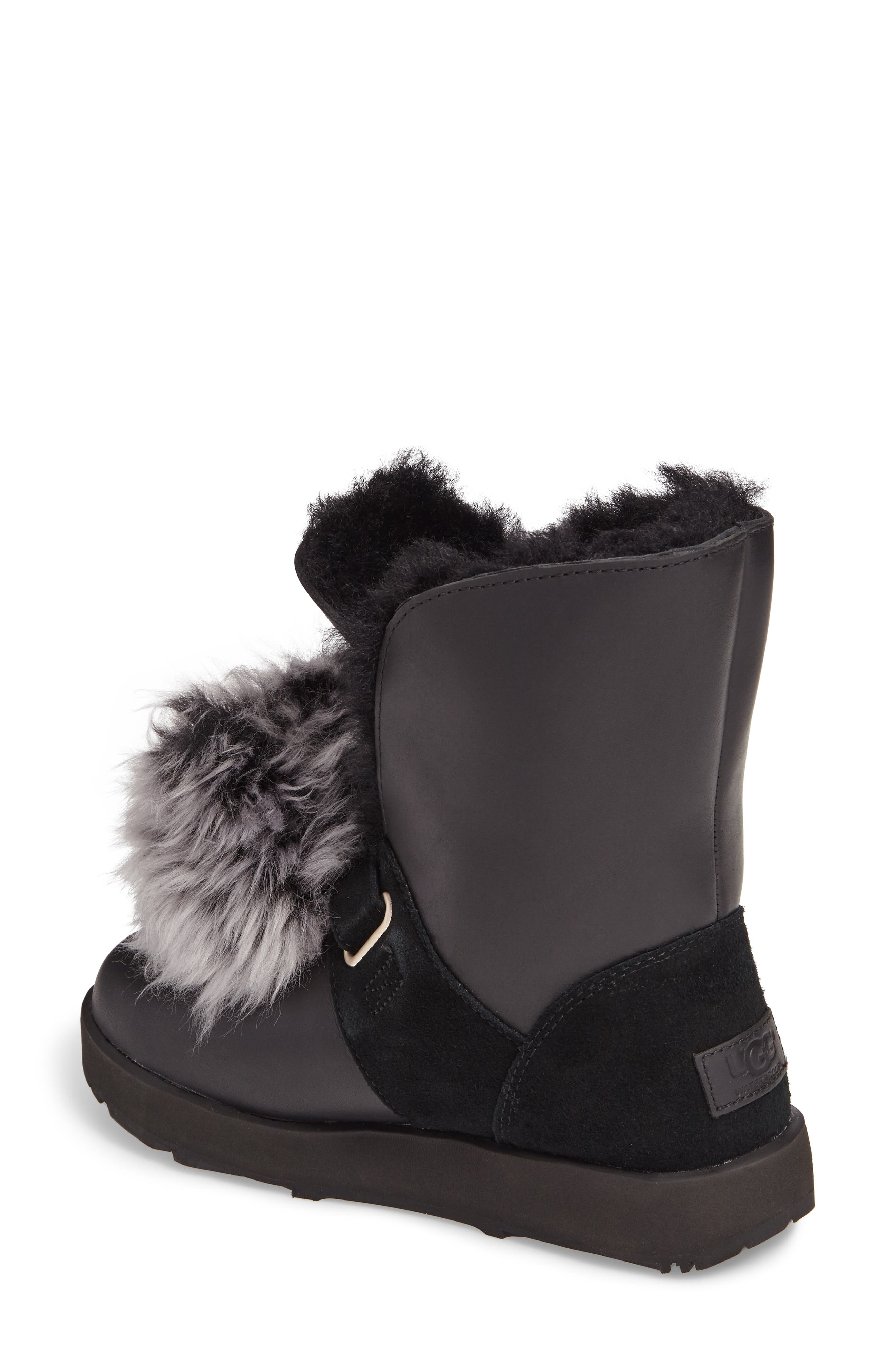 UGG<sup>®</sup> Isley Genuine Shearling Pompom Waterproof Boot, Alternate, color, 