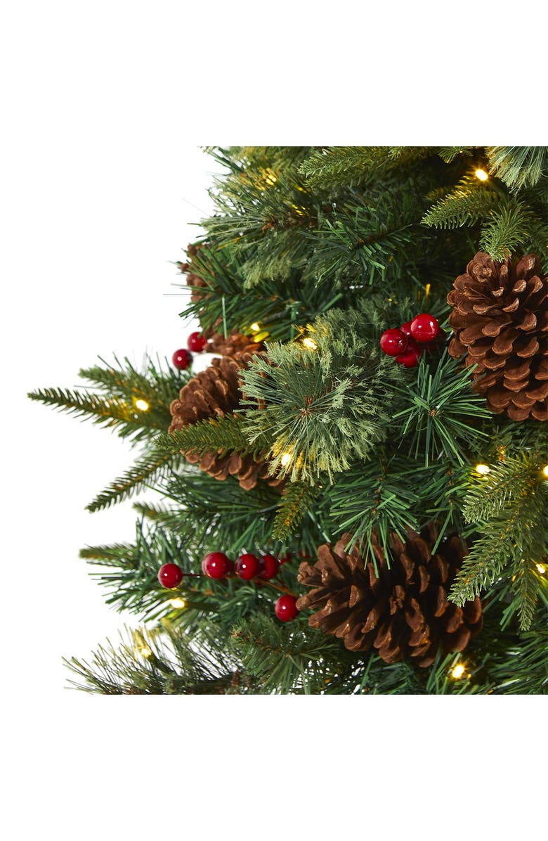 NEARLY NATURAL 4ft. Pine, Pinecone and Berries Artificial Christmas Tree in Decorative Urn, Alternate, color, 