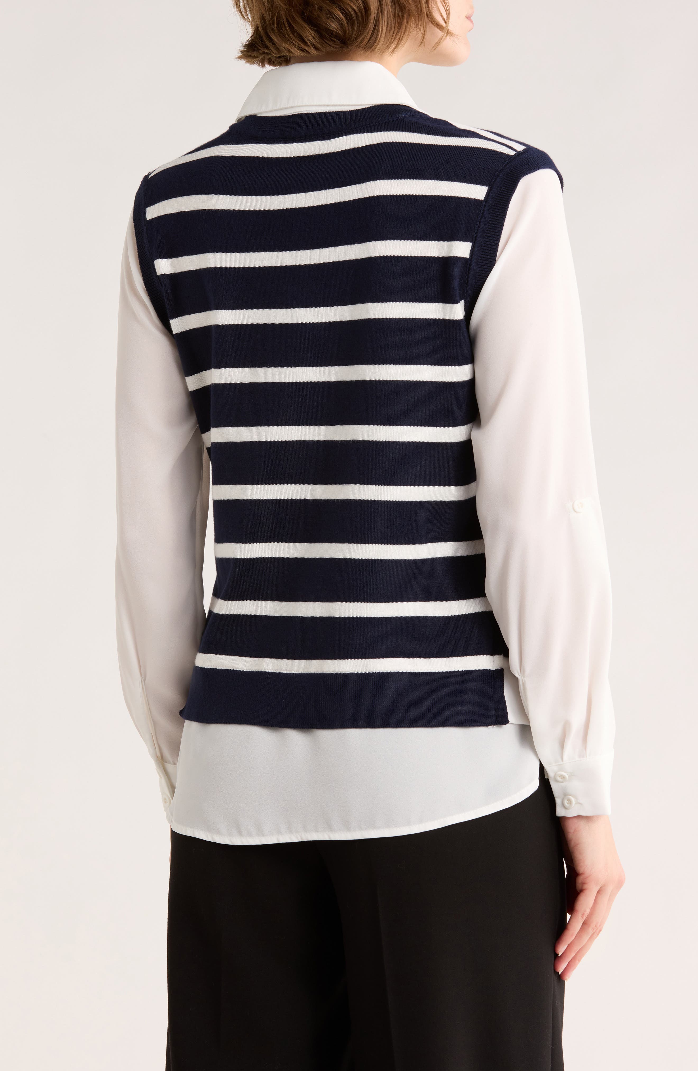 V-Neck Twofer Sweater - image 4
