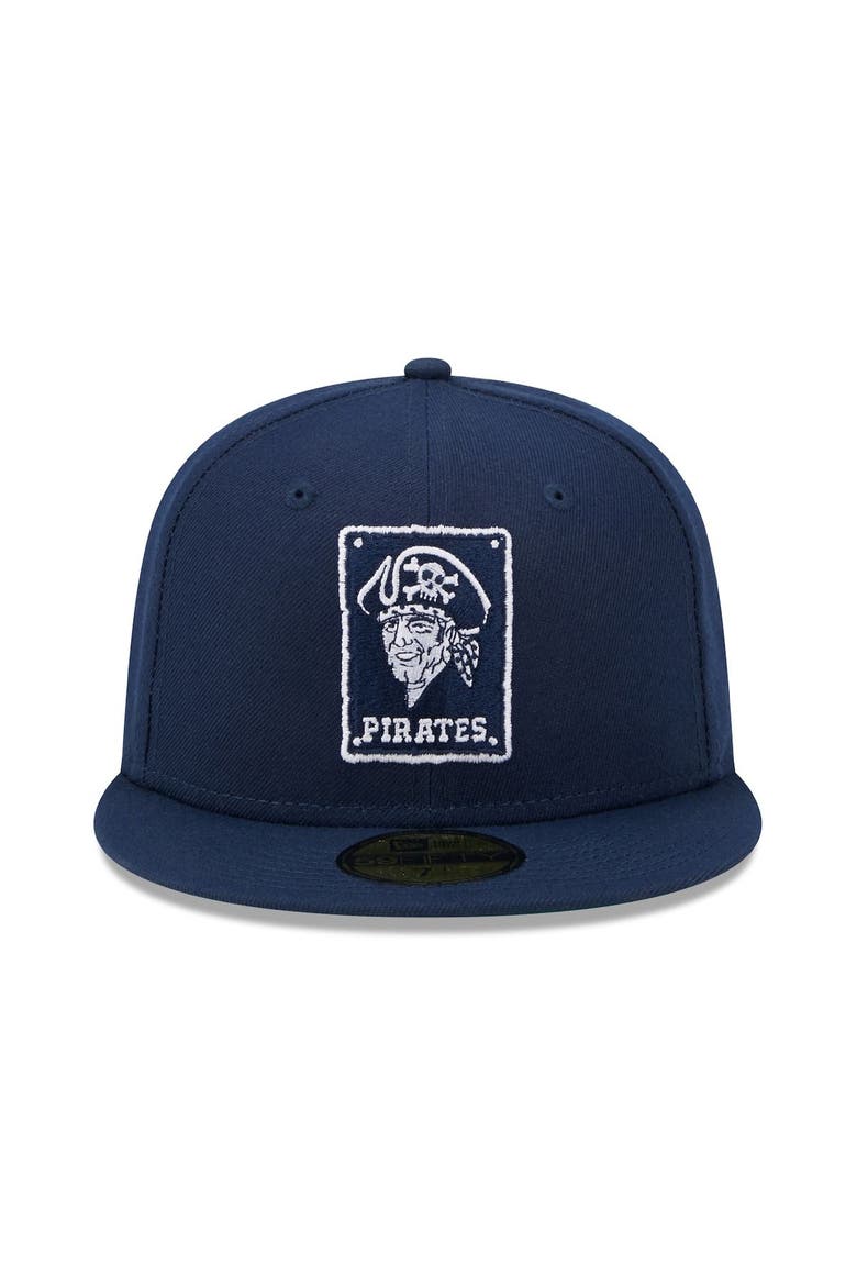 Men's New Era Navy Pittsburgh Pirates Cooperstown Collection Oceanside Green Undervisor 59FIFTY Fitted Hat, Alternate, color, Navy