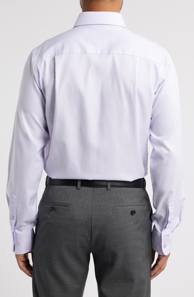 David Donahue Trim Fit Check Cotton Dress Shirt, Alternate, color, Lilac
