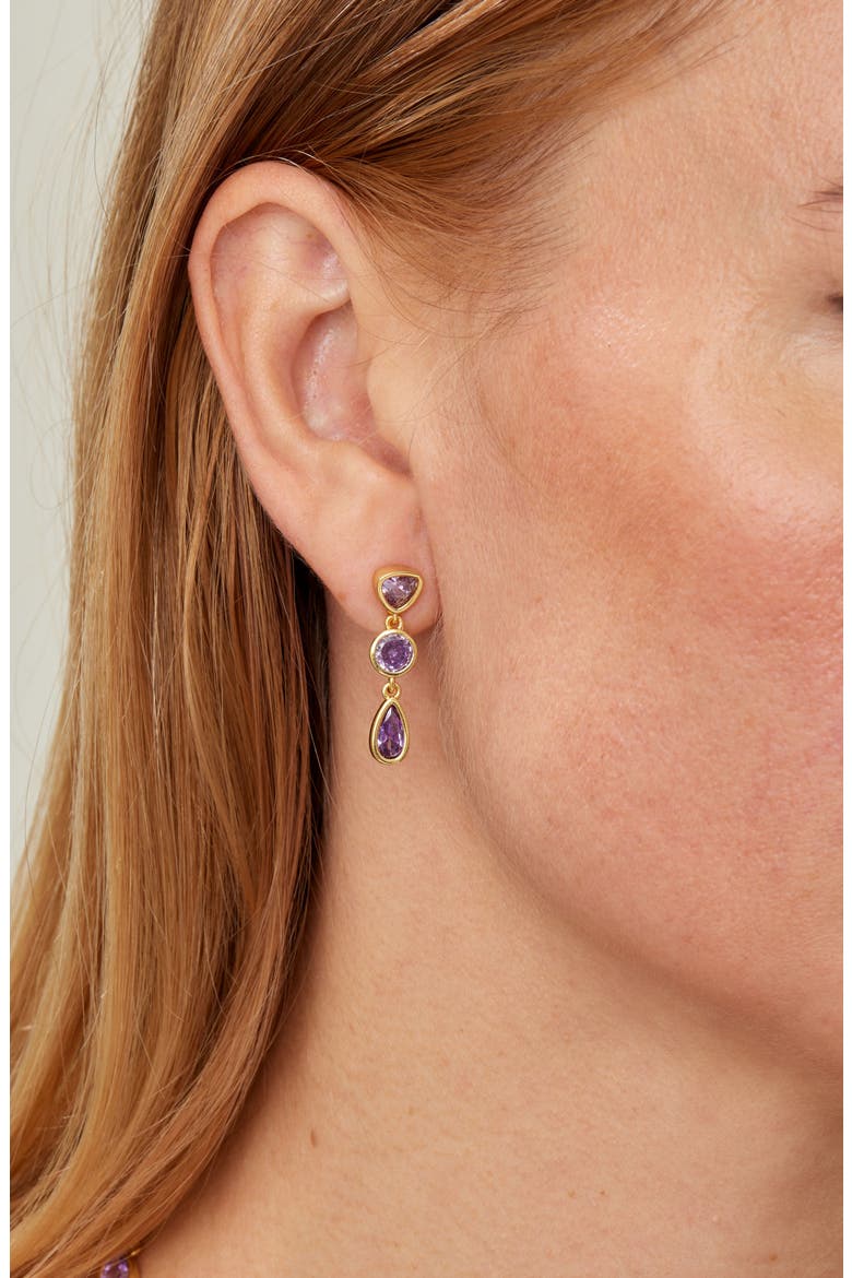 Multi Shape Drop Earrings, Alternate, color, YELLOW