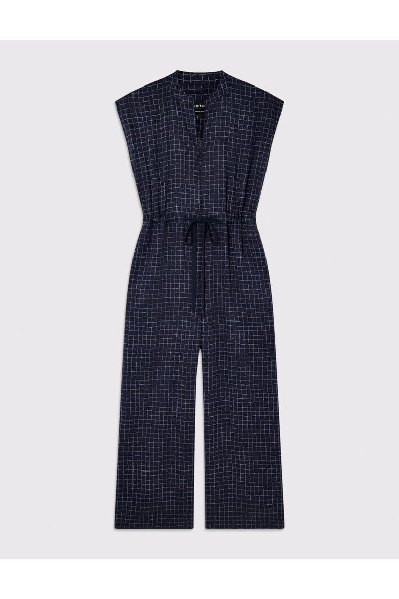 Grid Print Sleeveless Jumpsuit, Alternate, color, Blu/Multi