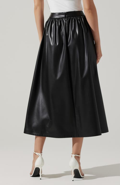 Astr The Label Diandra High Waist Faux Leather Midi Skirt In Black