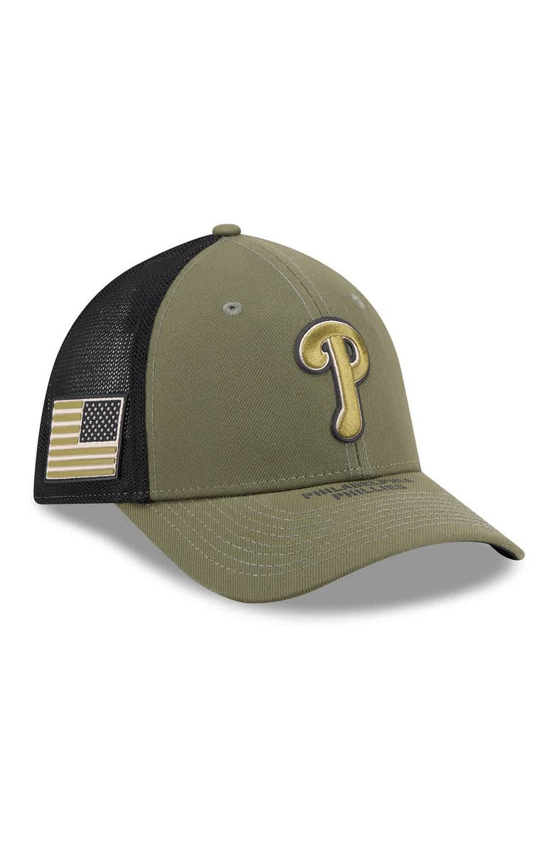 New Era Men's New Era  Olive Philadelphia Phillies 2026 Armed Forces Day 39THIRTY M-Crown Flex Hat, Main, color, Olive