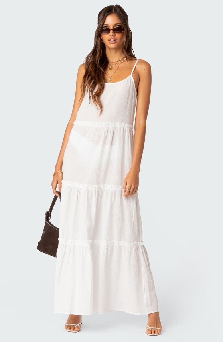 EDIKTED Radiant Tiered Maxi Dress, Alternate, color, 