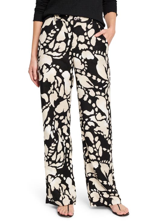 Evening Petal Wide Leg Linen Blend Pants