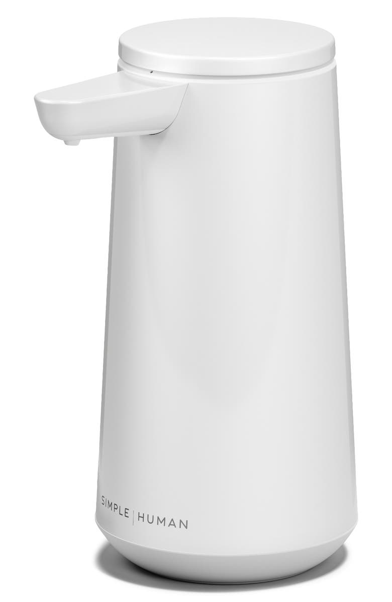 simplehuman Rechargeable Sensor Pump Foam Soap Dispenser, Main, color, White