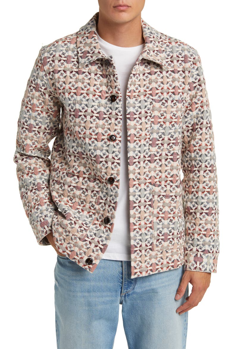 Olva 5234 Abstract Jacquard Jacket, Main, color, ECRU MULTI