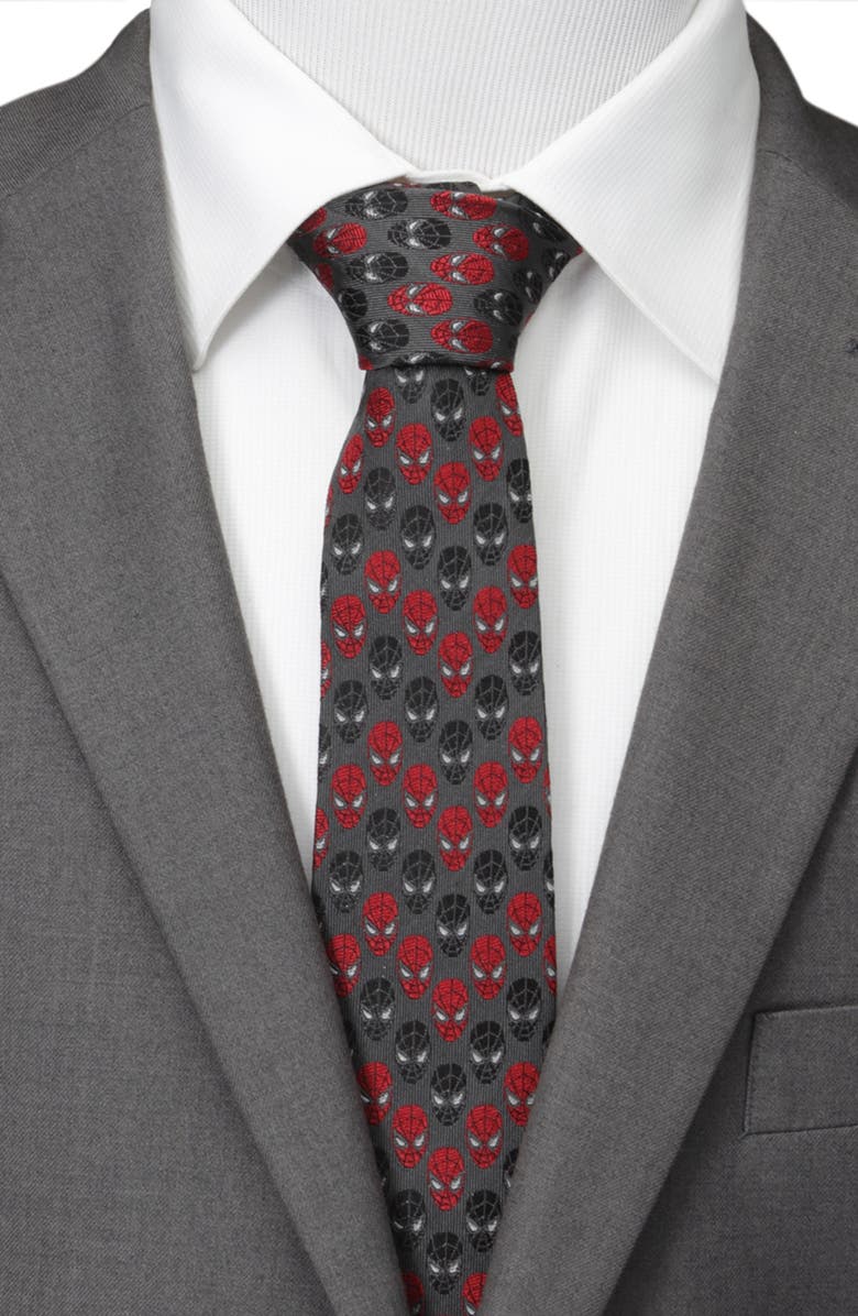 Cufflinks, Inc. Spider-Man Silk Tie, Alternate, color, Gray