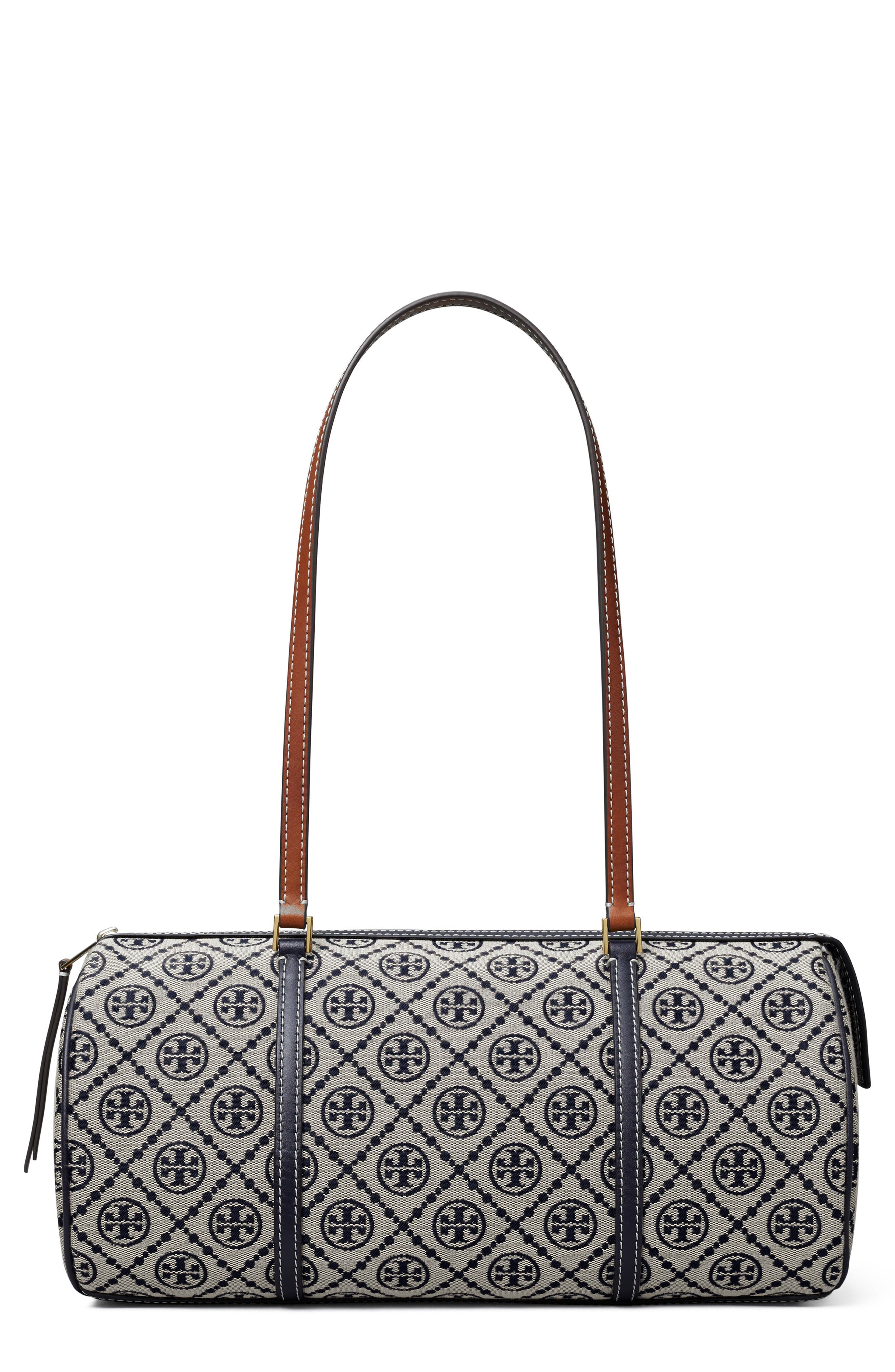 Tory Burch T Monogram Canvas Barrel Bag, Main, color, 