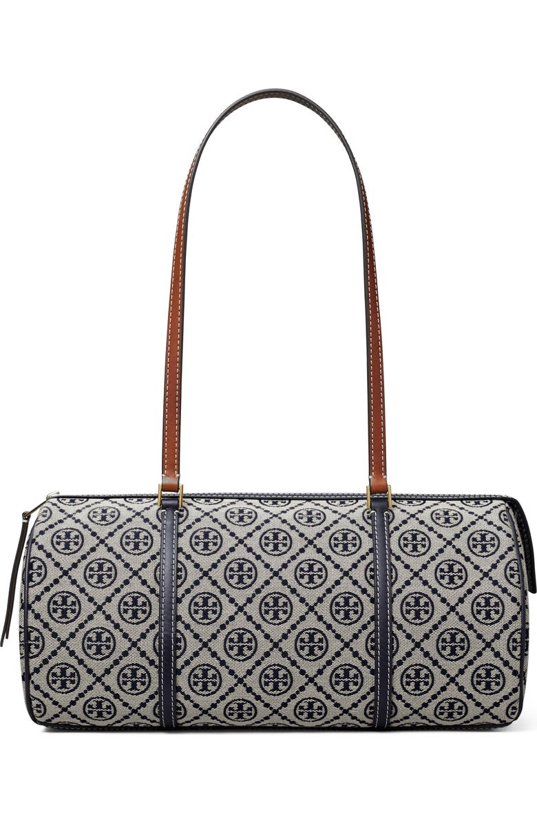 Tory Burch T Monogram Canvas Barrel Bag, Main, color,