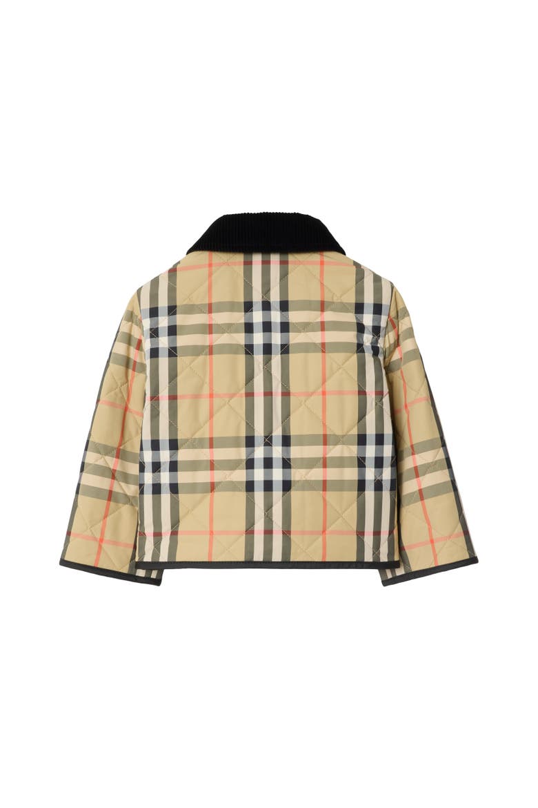 Check Quilted Nylon Barn Jacket, Alternate, color, Sand beige