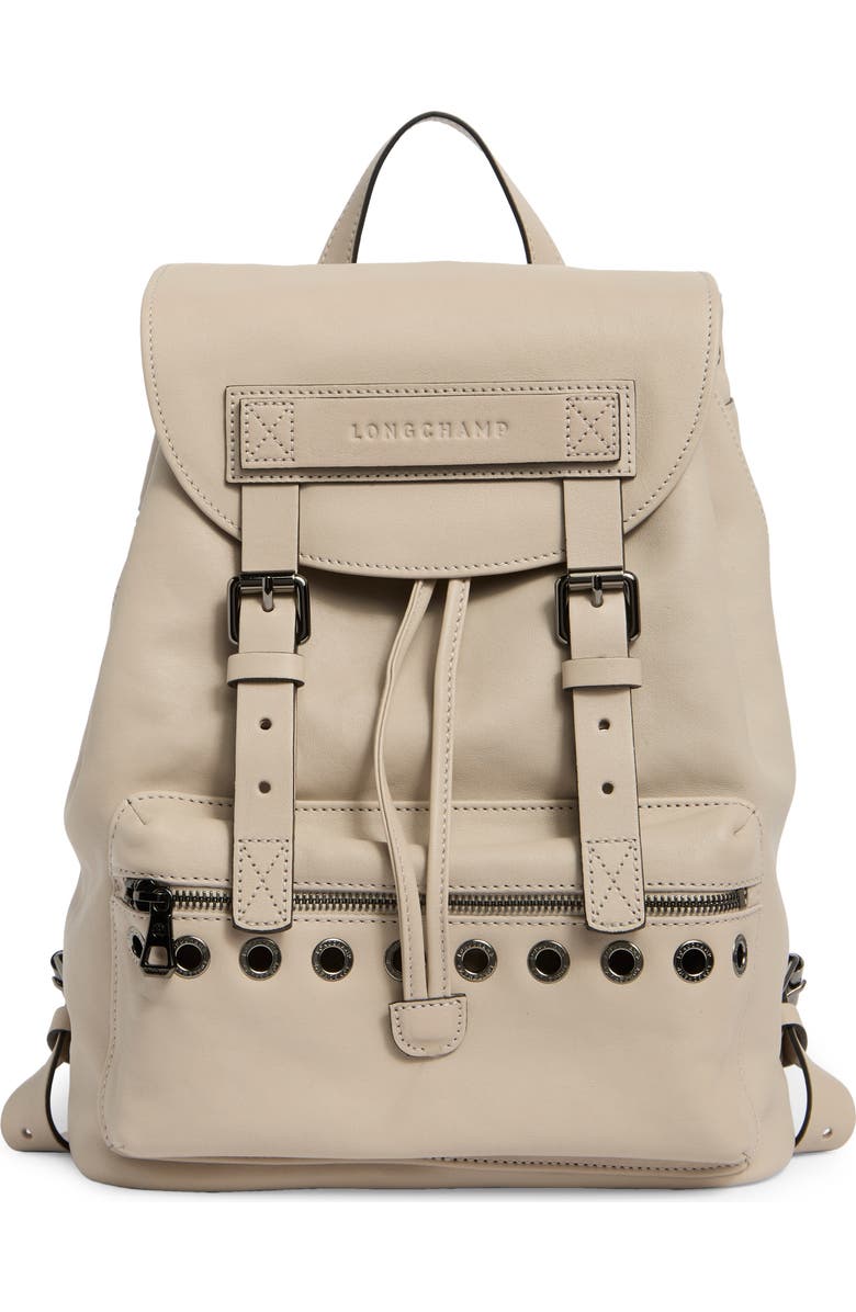 Longchamp 3D Small Grommet Stud Leather Backpack, Main, color, Clay