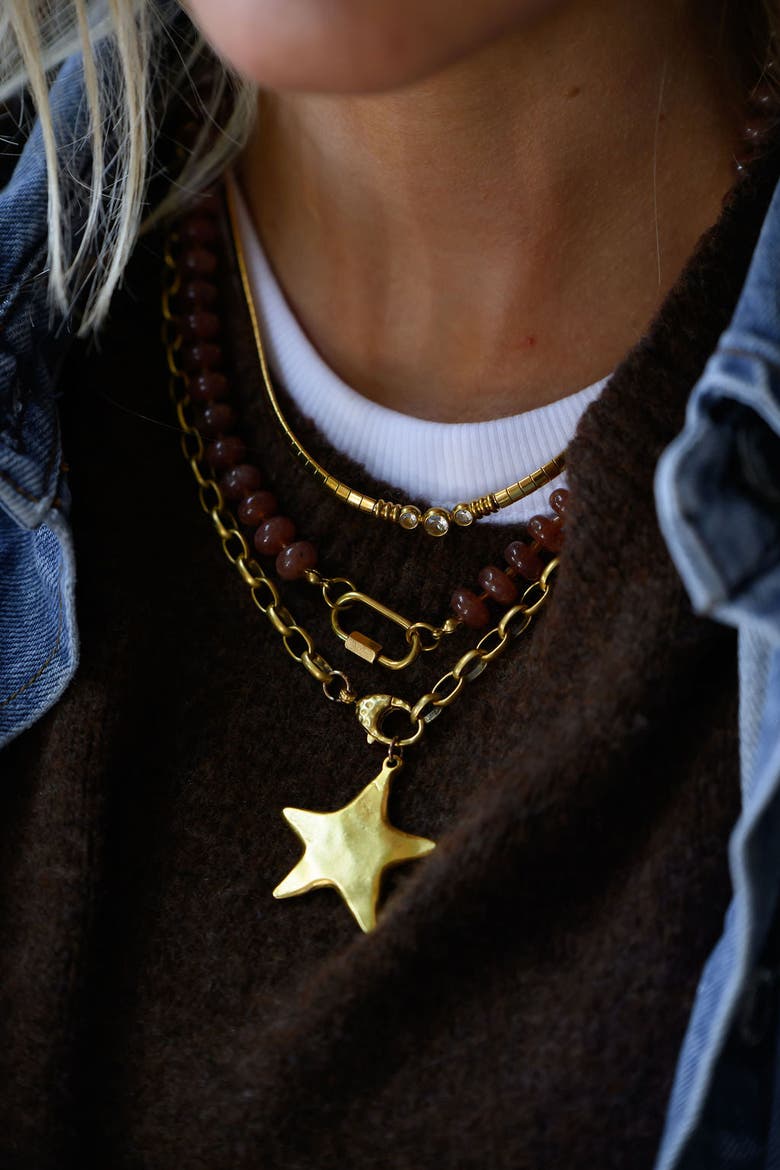 Hot Chocolate Necklace, Alternate, color, Brown Agate