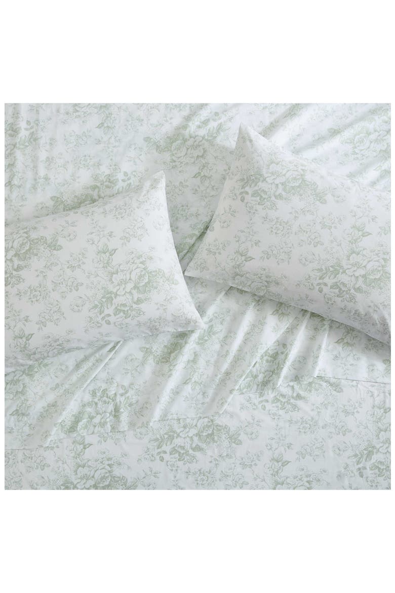 Toile Delight 4-Piece Cotton Sheet Set, Alternate, color, PASTEL GREEN