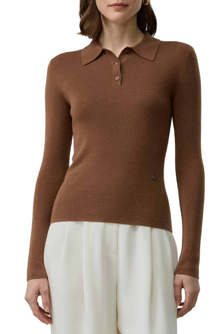 Silk-Cashmere Polo, Main, color, Henna