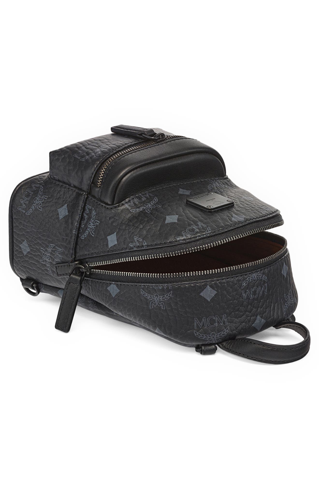 MCM Stark Crossbody Coated Canvas Mini Backpack, Alternate, color, 