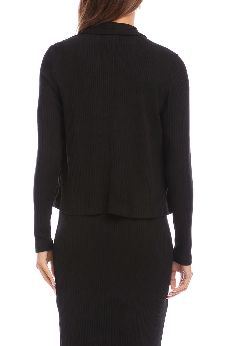 Karen Kane Notch Lapel Rib Jacket, Alternate, color, Black
