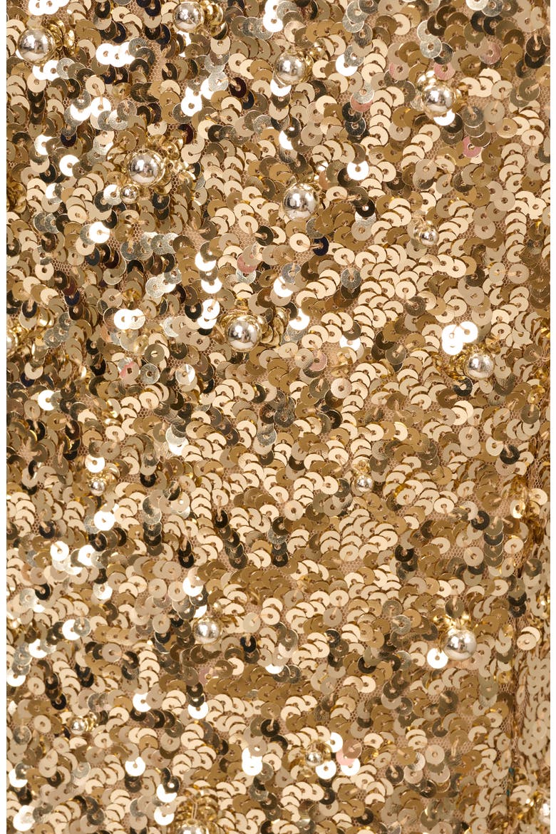 Beaded Short Sleeve Shift Cocktail Dress, Alternate, color, LIGHT GOLD