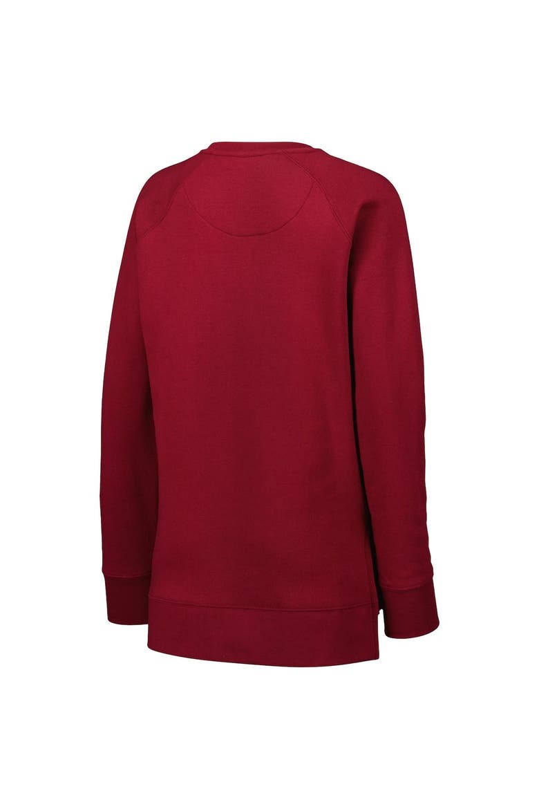 Women's Pressbox Garnet South Carolina Gamecocks Steamboat Animal Print Raglan Pullover Sweatshirt, Alternate, color, Garnet