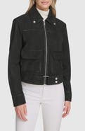 Andrew Marc Luneta Suede Trucker Jacket