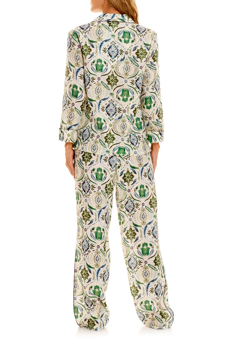 The Lazy Poet Emma Hamsa Blessing Linen Pajamas, Alternate, color, 