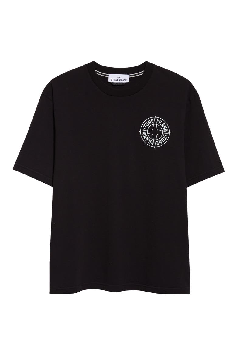 Outline Compass Logo Organic Cotton Graphic T-Shirt, Alternate, color, BLACK