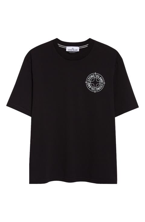 Outline Compass Logo Organic Cotton Graphic T-Shirt