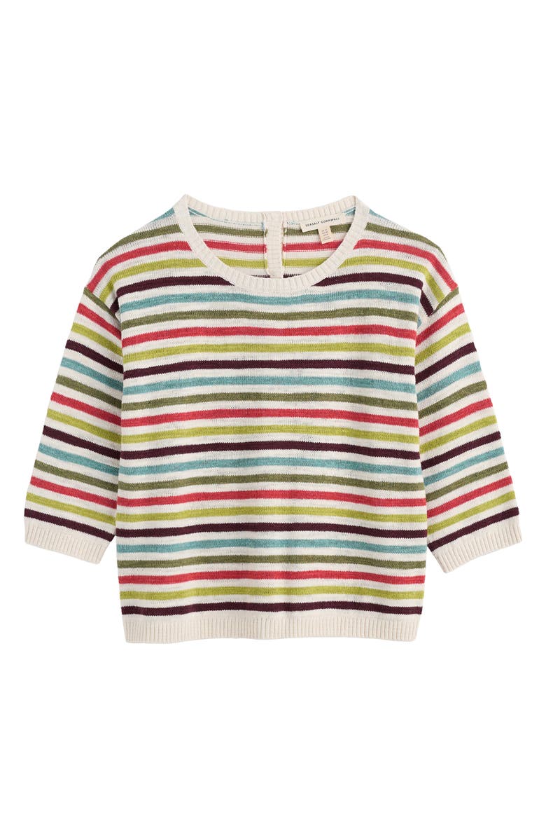 Seasalt Cornwall Knavock Stripe Organic Cotton & Linen Sweater, Alternate, color, Mini Cornish Carnelian Multi