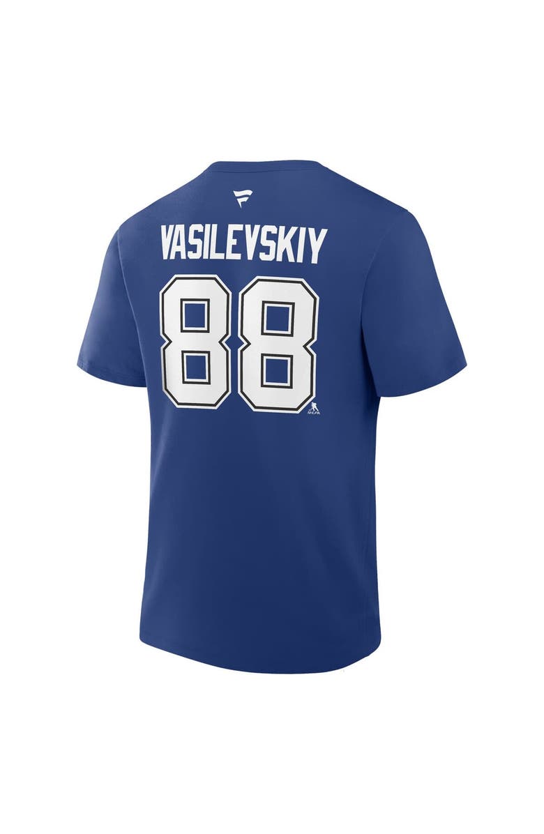 FANATICS Men's Fanatics Andrei Vasilevskiy Blue Tampa Bay Lightning Authentic Stack Name & Number T-Shirt, Alternate, color, Blue