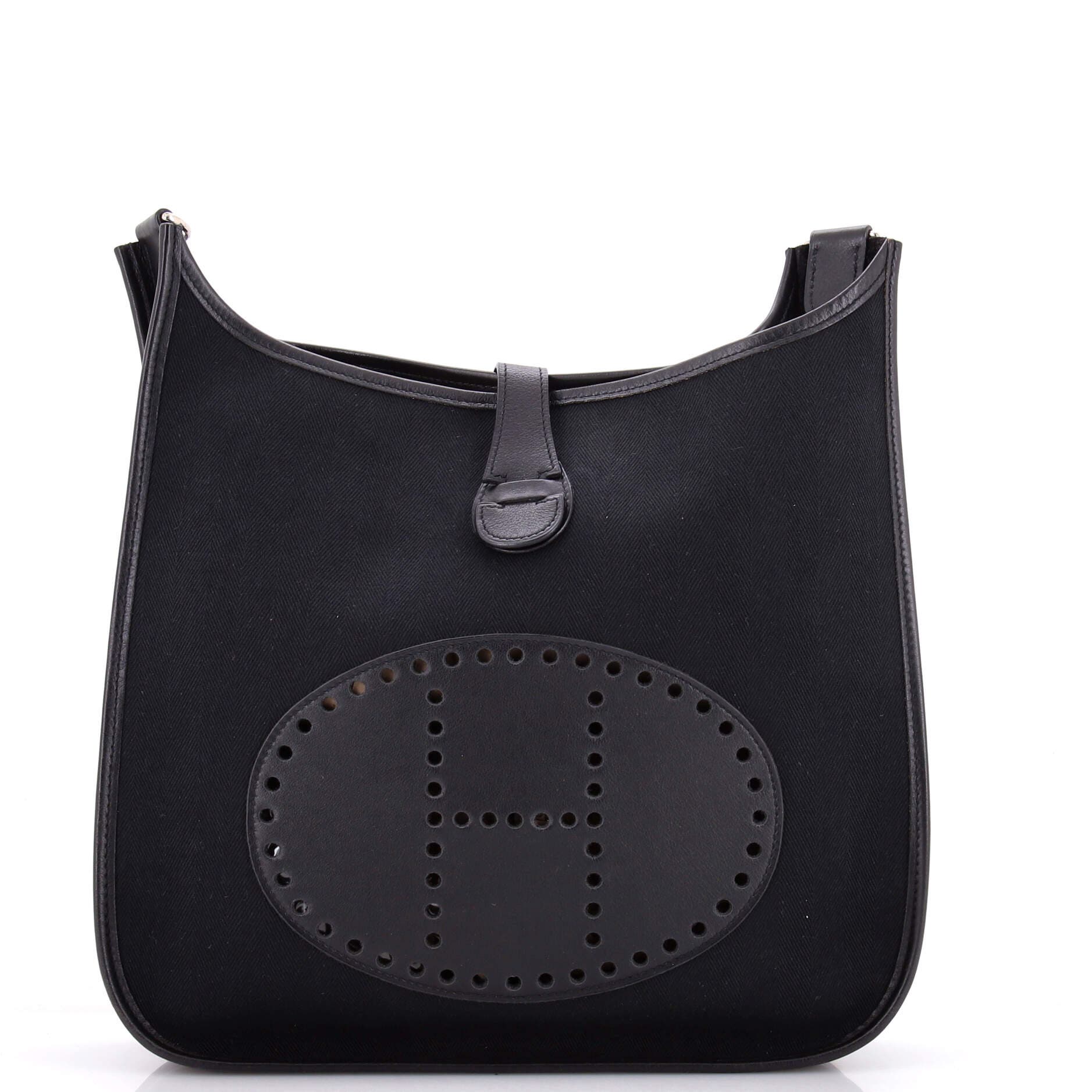 Evelyne Bag Gen I Toile and Leather GM, Main, color, Noir