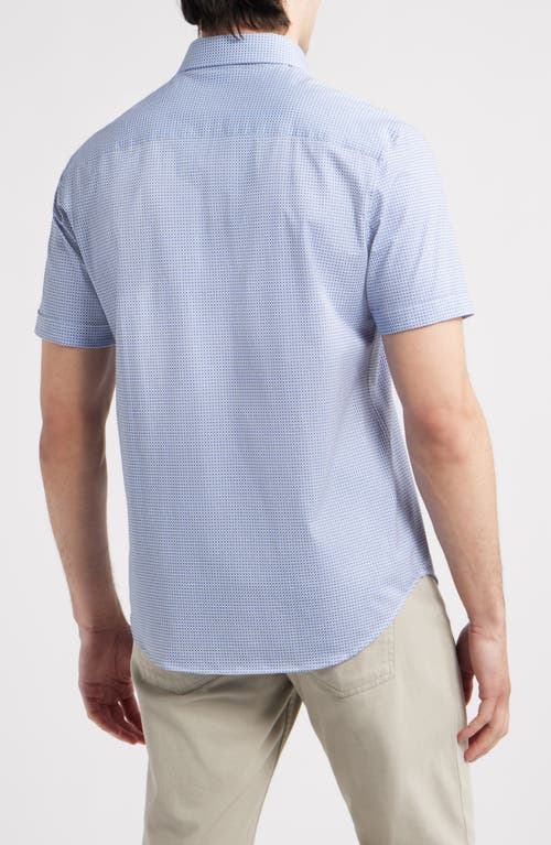 Bugatchi Miles Ooohcotton® Geo Print Short Sleeve Button-up Shirt