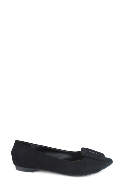 Esprit Patrika Pointed Toe Flat In Black Faux Suede