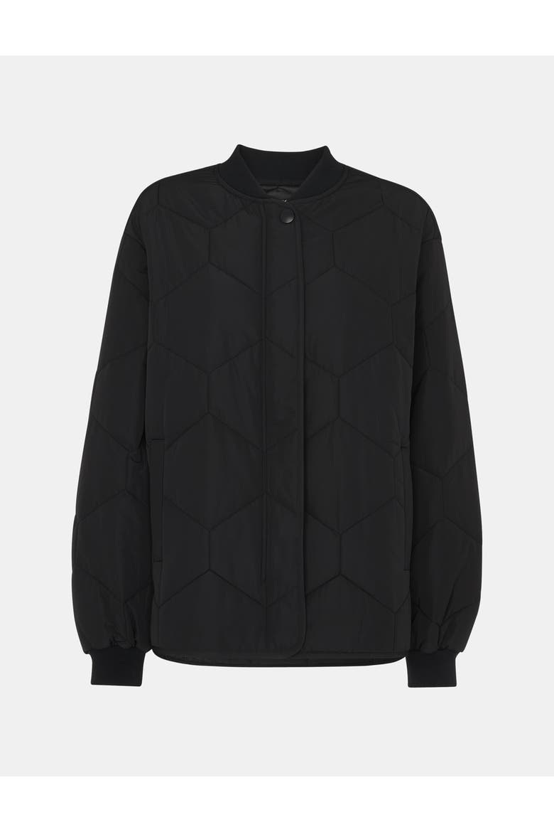 Ida Short Quilted Coat, Alternate, color, Black
