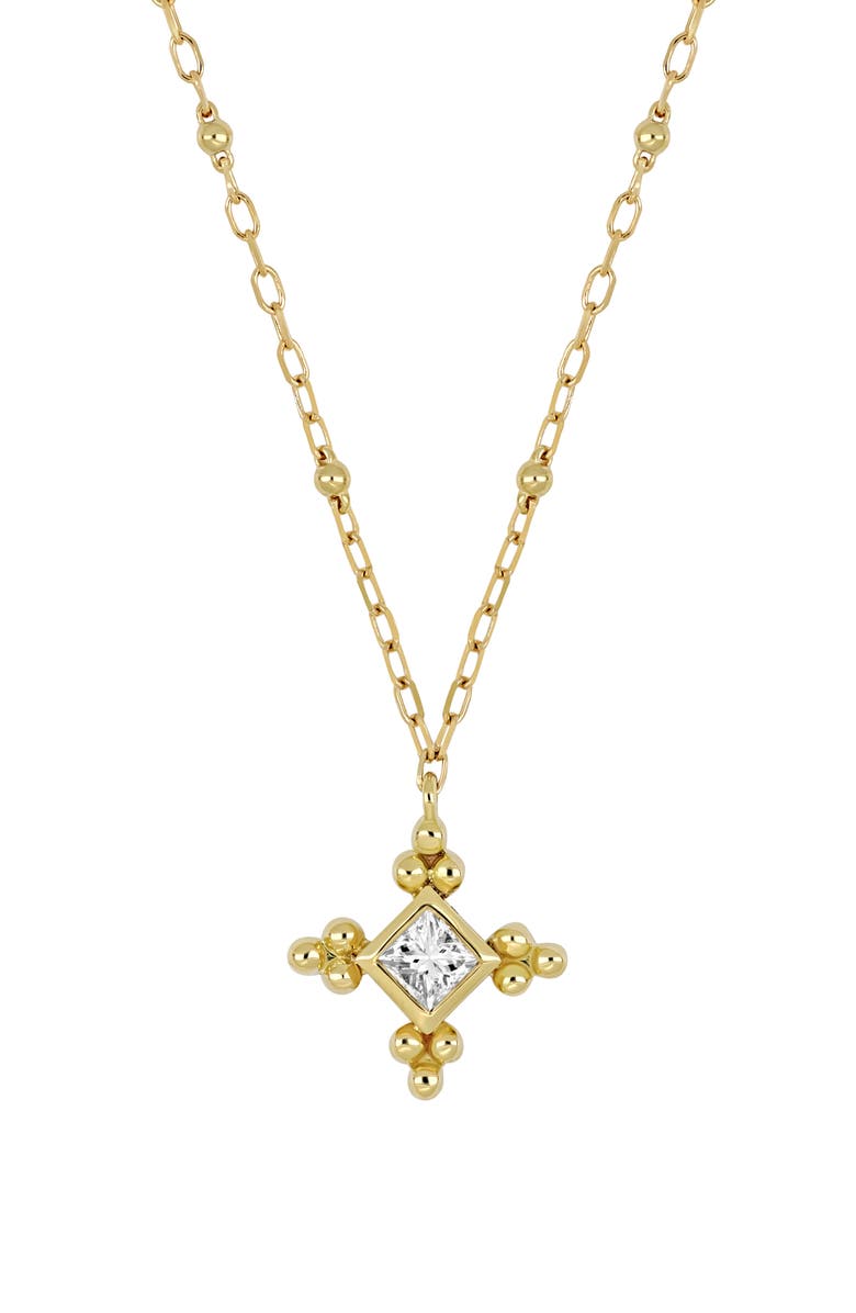 Bony Levy Mykonos 18K Yellow Gold Princess Cut Diamond Pendant Necklace, Main, color, 18K Yellow Gold
