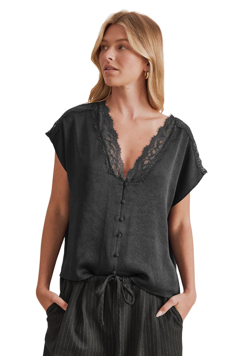 Adalyn Lace Trim Top, Alternate, color, BLACK
