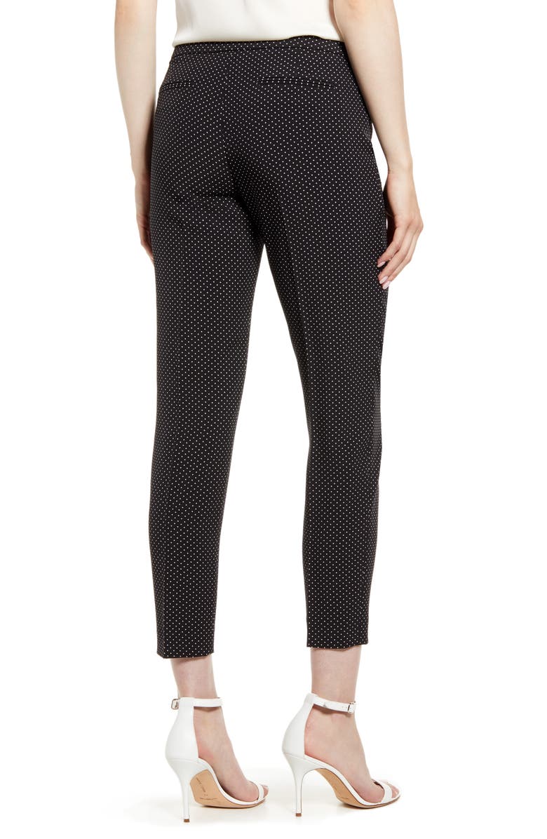 Anne Klein Microdot Crepe Ankle Pants, Alternate, color, 