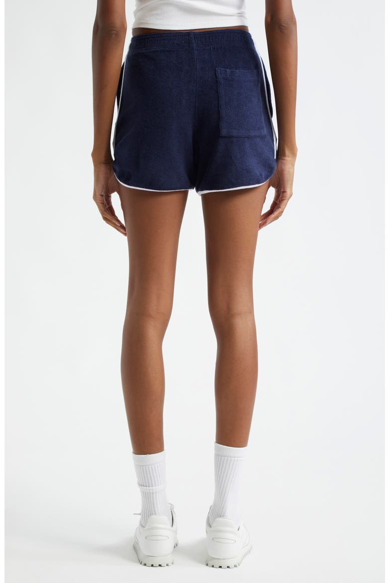 Italic Logo Cotton Terry Shorts, Alternate, color, NAVY
