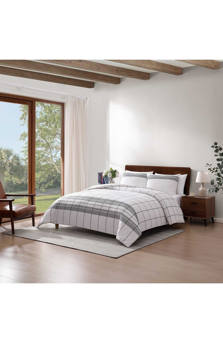 Tommy Hilfiger Brooklyn Heights Cotton Percale Comforter & Shams Set, Alternate, color, White/ Grey
