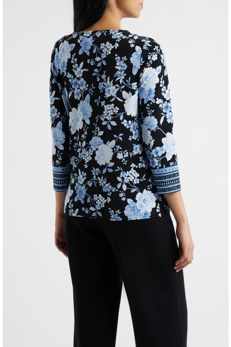 Floral Print Knit Top, Alternate, color, ANNE BLACK MULTI
