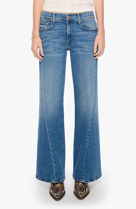 The Mid Rise Sidestepper Twist Sneak Wide Leg Jeans
