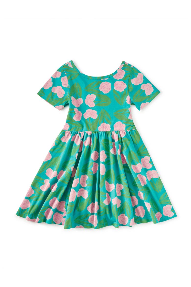 Short Sleeve Ballet Dress, Main, color, Carnation Floral