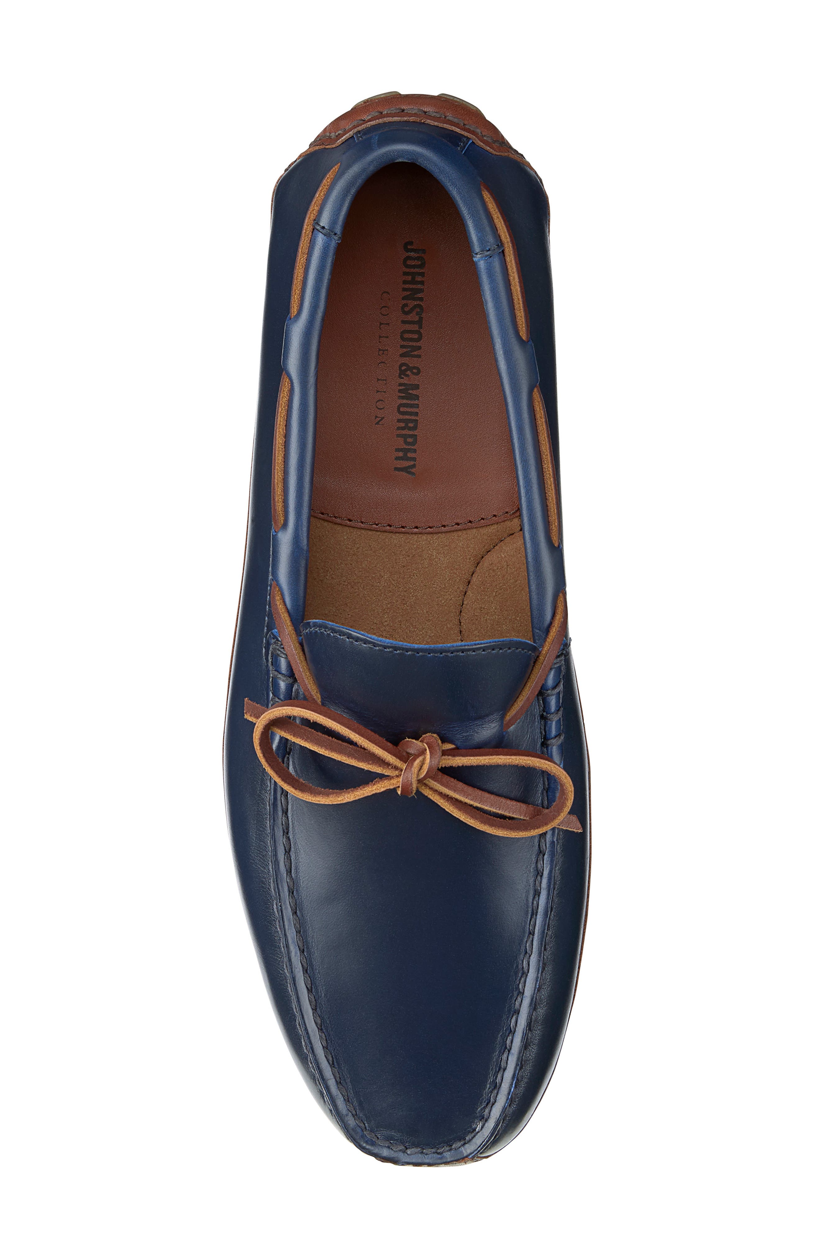 JOHNSTON & MURPHY COLLECTION Johnston & Murphy Damon Driving Shoe, Alternate, color, Navy American Full Grain