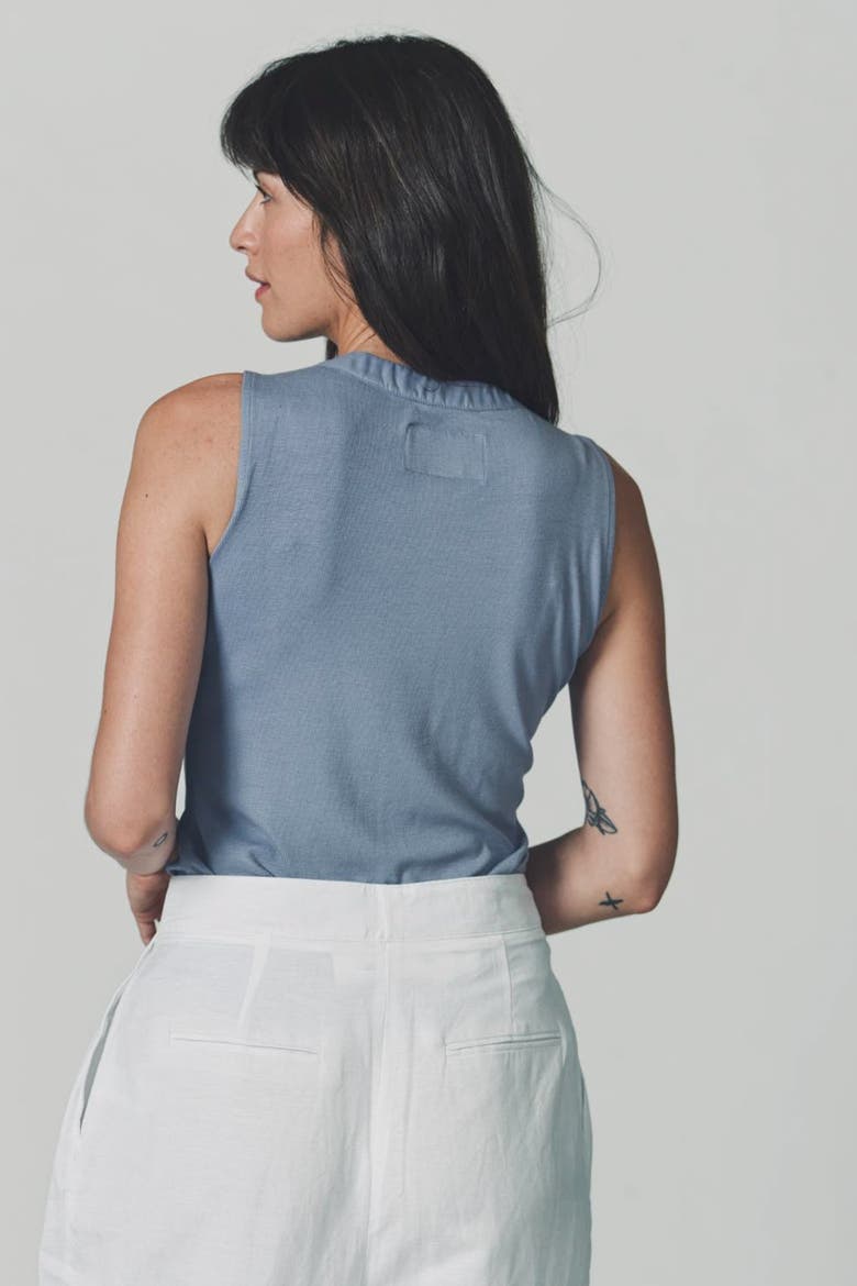 The Sleeveless Brett Shirt, Alternate, color, Slate Blue