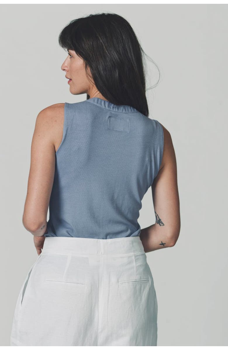 The Shirt by Rochelle Behrens The Sleeveless Brett Shirt, Alternate, color, Slate Blue