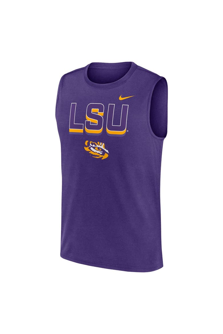 Men's Nike Purple LSU Tigers Primetime Tricode Legend Performance Tank Top, Alternate, color, Purple