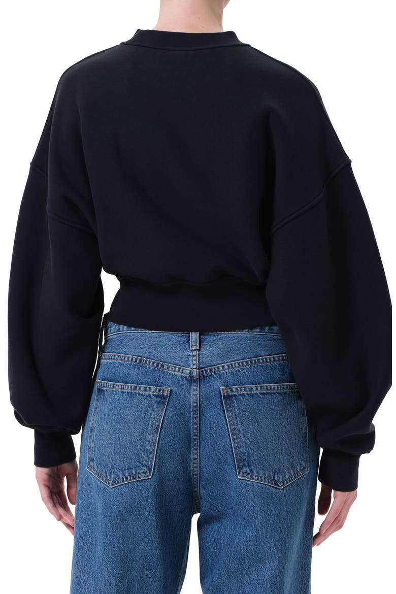 Kit Cotton Fleece Crop Sweatshirt, Alternate, color, MIRAGE DEEP DK NAVY