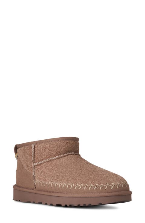 Classic Ultra Mini Biarritz Genuine Shearling Lined Bootie (Women)