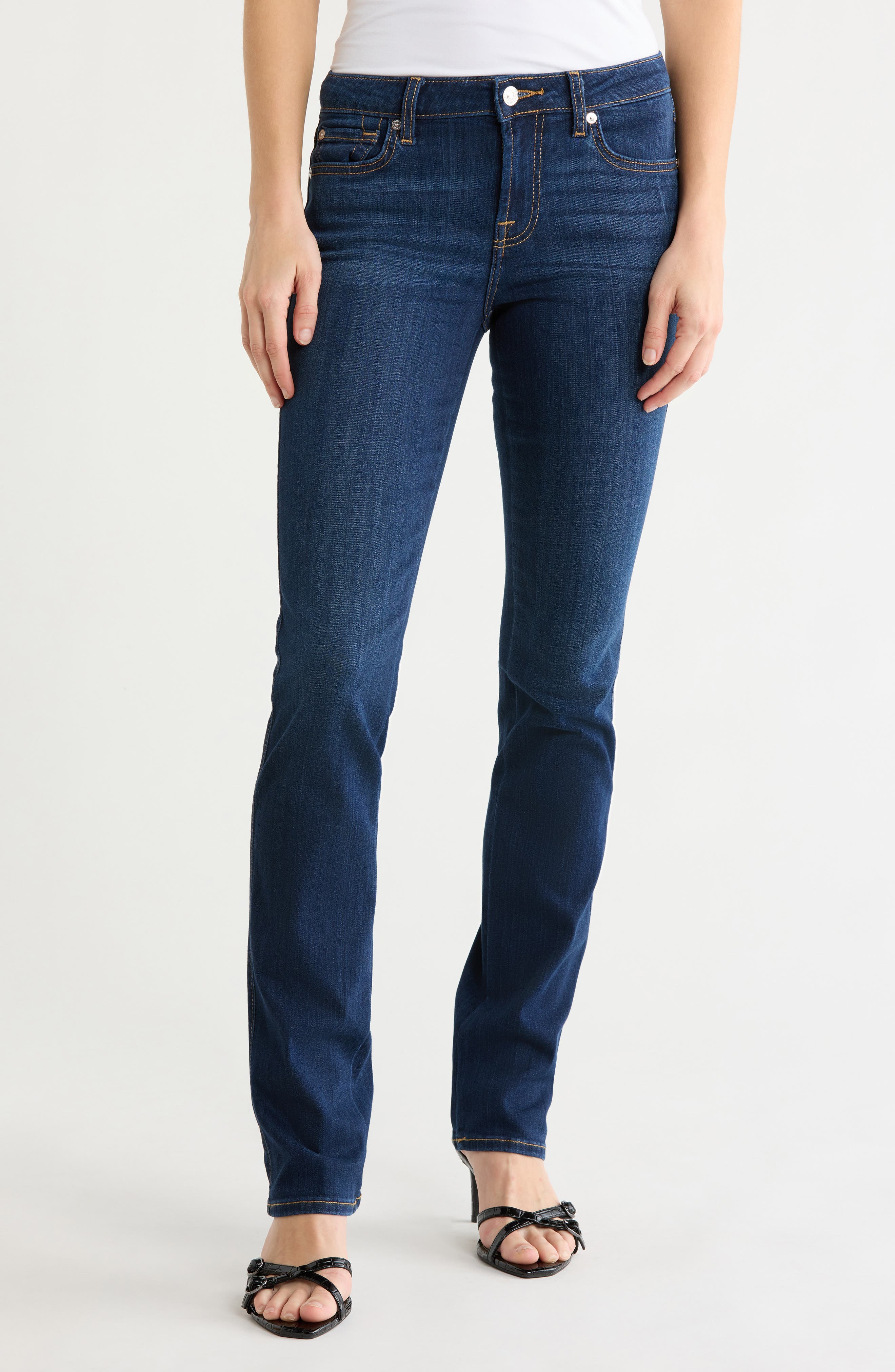 Kimmie Mid Rise Straight Leg Jeans